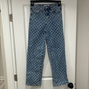 Almost Famous Checkered Denim Jeans (Junior)